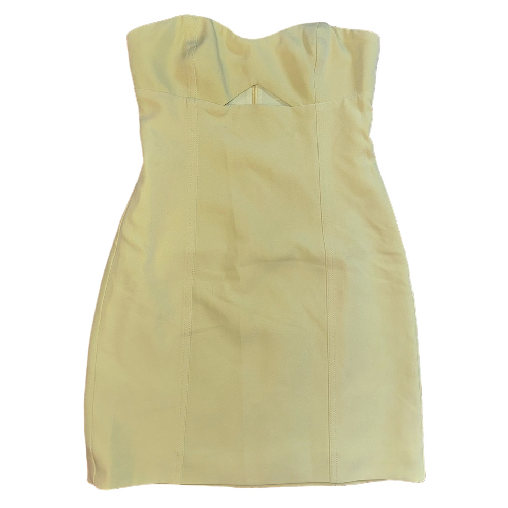 ASTR THE LABEL LIGHT GREEN STRAPLESS DRESS WITH CUT OUT DETAIL